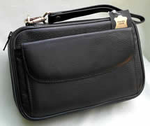 From Germany Black Leather 4 -Pipe Bag